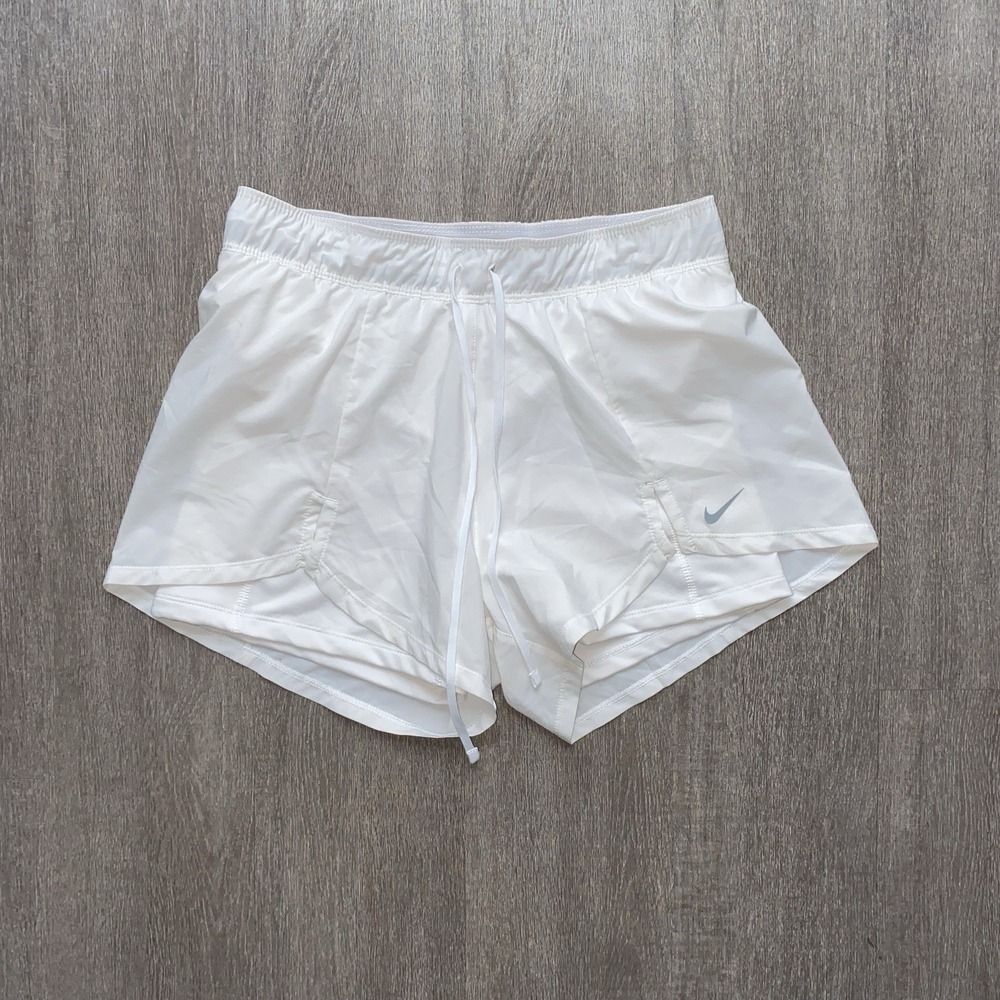 Nike NWOT Dri-fit White Running Shorts Lined Breathable Women's Size Medium 475